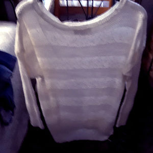 LOFT SWEATER WHITE AN TAN